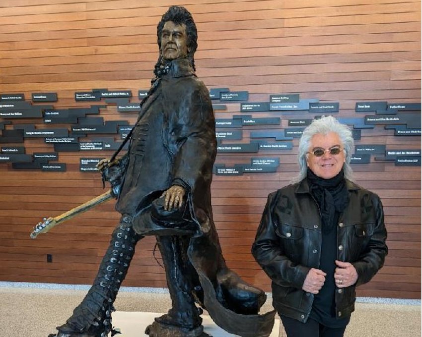 A statue of country music hall of famer Marty Stuart was unveiled at Mississippi's Two Museums here in downtown Jackson Friday